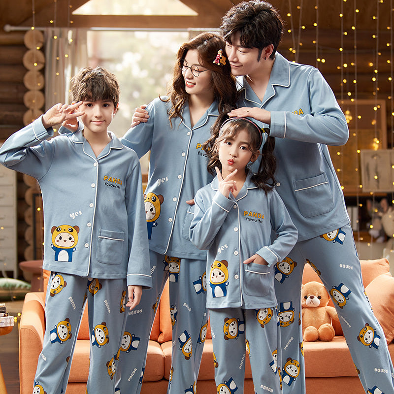 Cotton Parent-child Pajamas Spring And Autumn Long Sleeve Thin Style