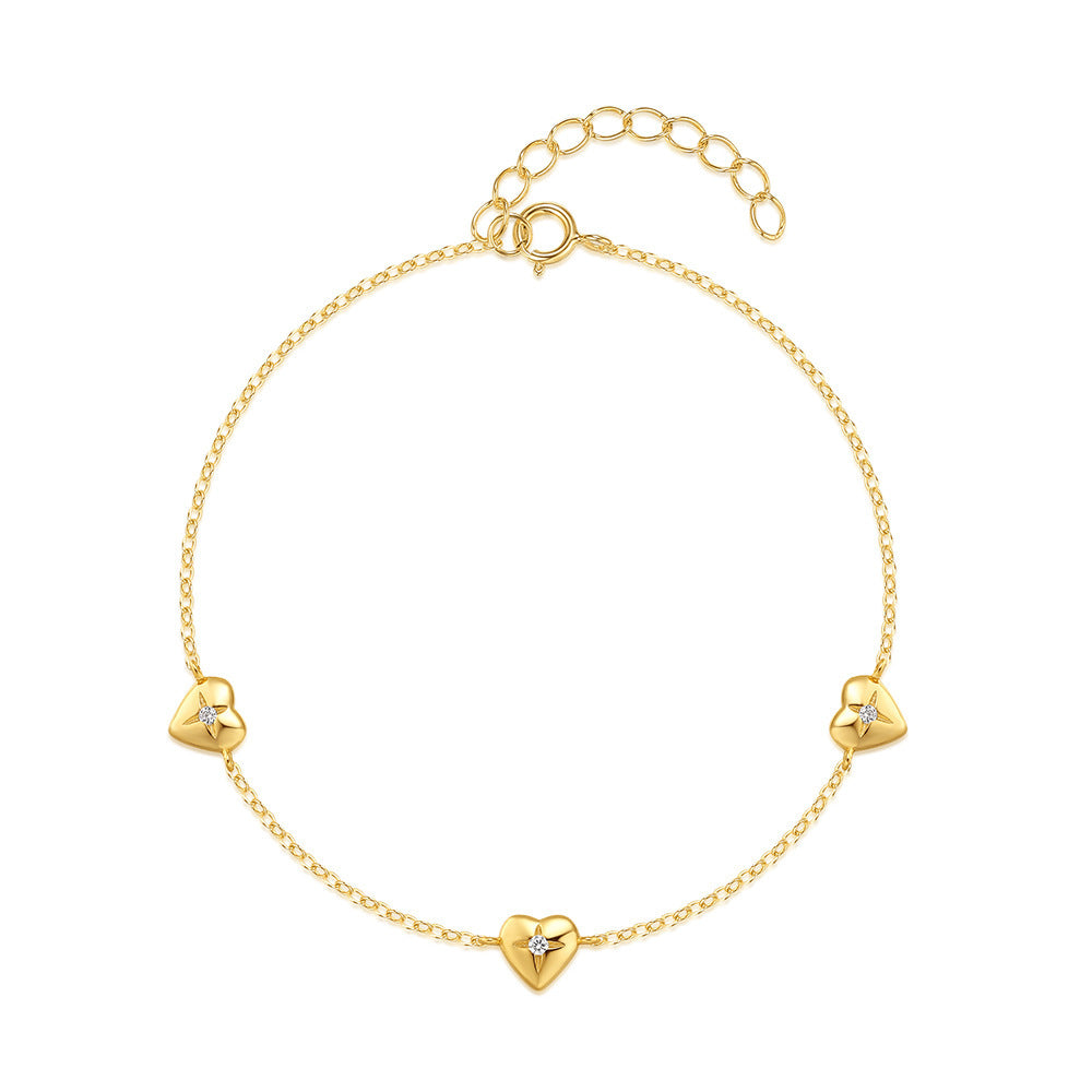 Loving Heart In Sterling Silver Twin Women's Bracelet