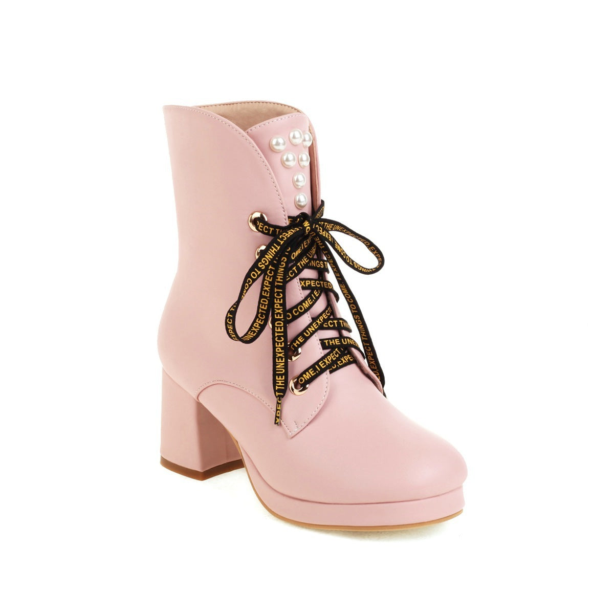 Autumn And Winter Fashion High-heeled Thick-heeled Size Martin Boots Women