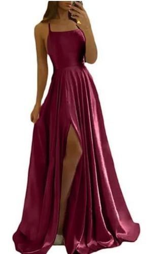 Evening Dress Prom Robe Formal Simple Split