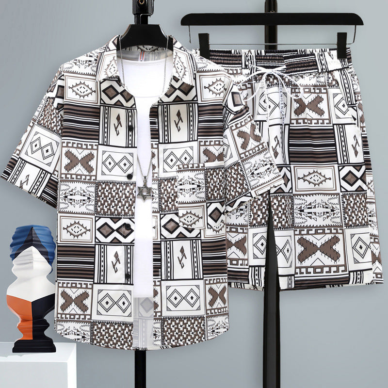 Men's Casual Sports Cool Shorts Two-piece Set