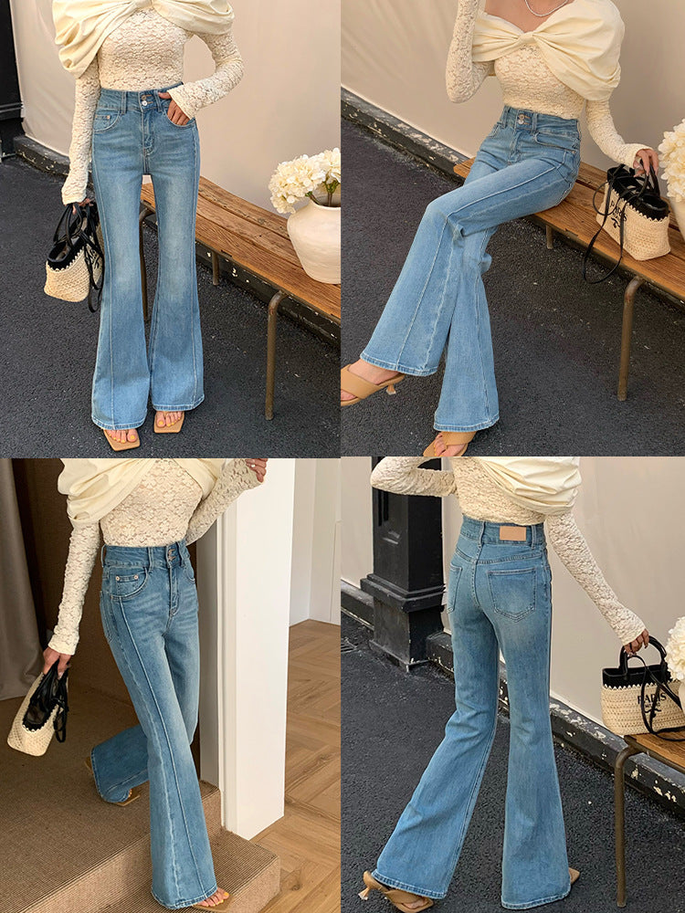 Women's High Waist Stretch Slim Bell-bottom Pants