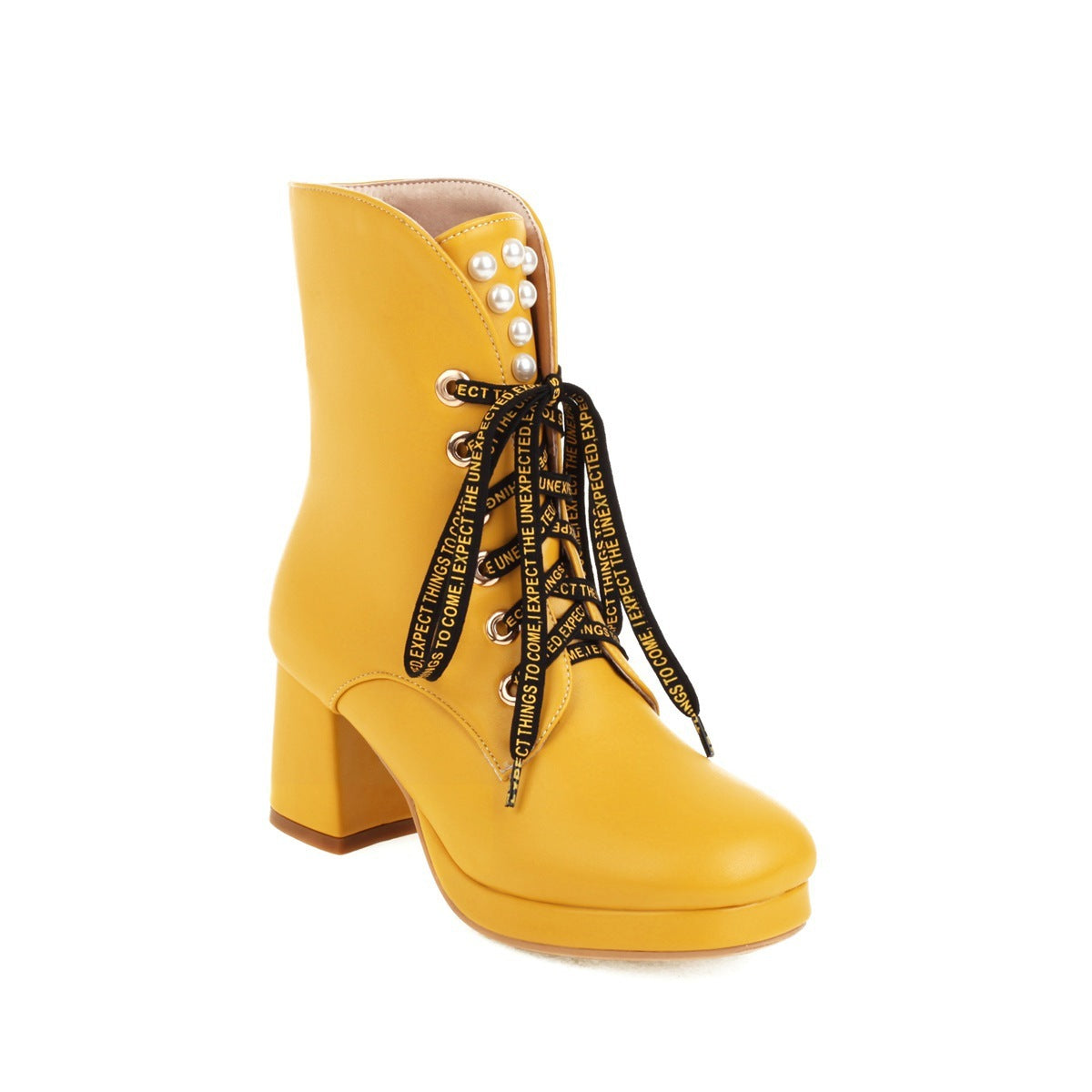 Autumn And Winter Fashion High-heeled Thick-heeled Size Martin Boots Women