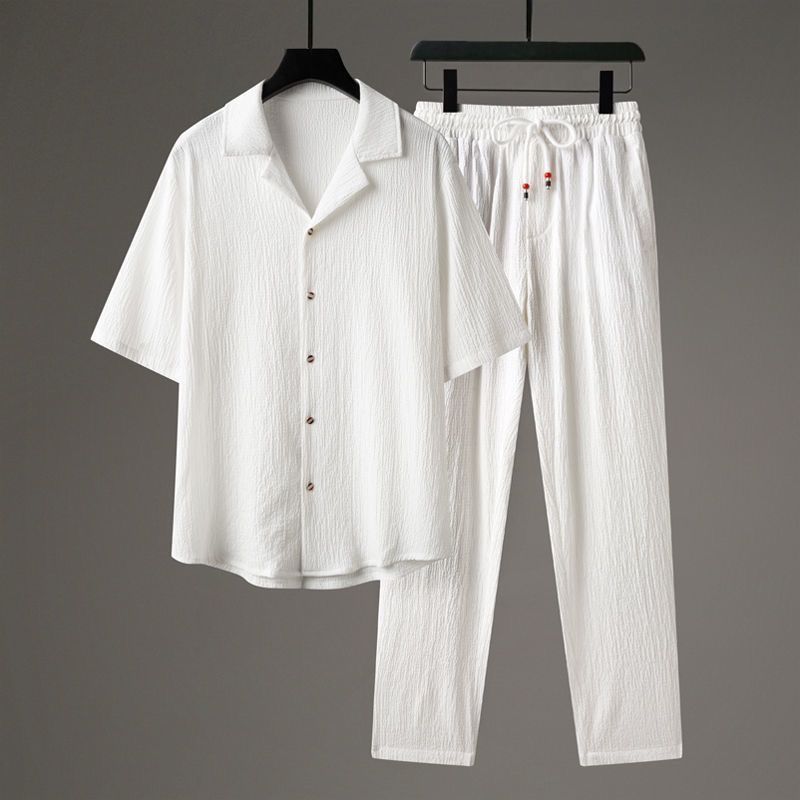 Casual Men's Sports High-end Half Sleeve Chinese Style Two-piece Set