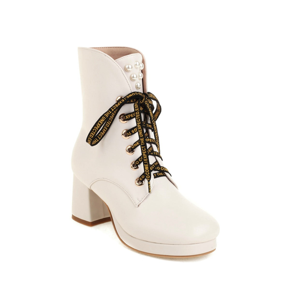 Autumn And Winter Fashion High-heeled Thick-heeled Size Martin Boots Women