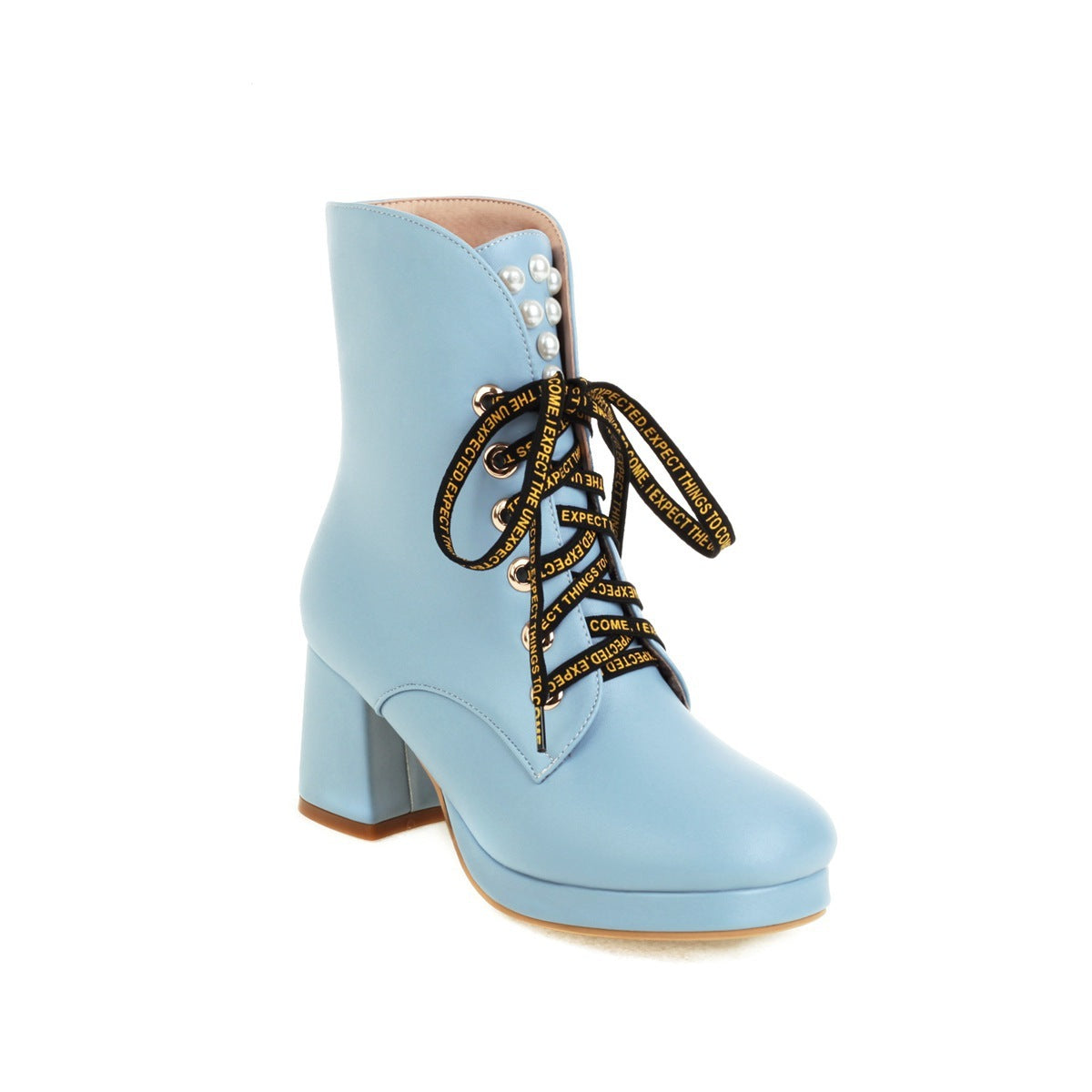 Autumn And Winter Fashion High-heeled Thick-heeled Size Martin Boots Women