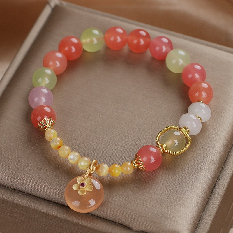 New Color Chalcedony Safety Buckle Bracelet Female New Chinese Style