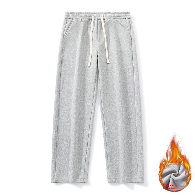 Autumn And Winter Velvet Padded Casual Pants Loose Straight