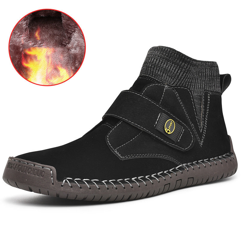 Velcro Shoes Men Ankle Boots Winter Sock Trainer Boots High Quality