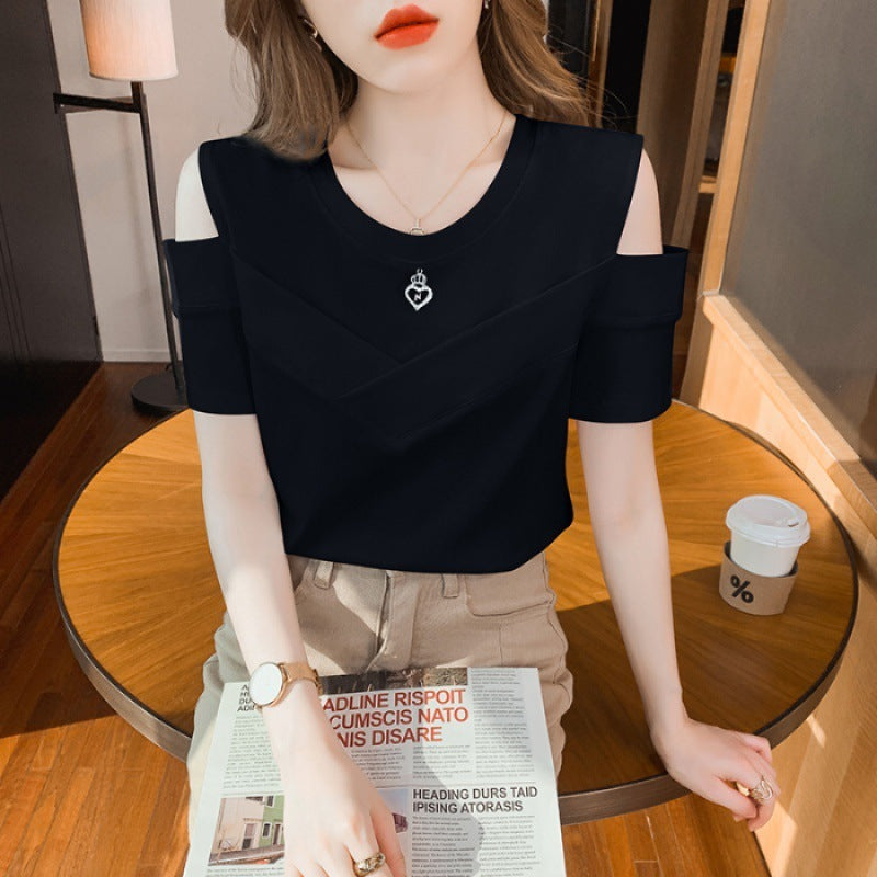 Fashion Chic Off-the-shoulder Short Sleeve Top For Women