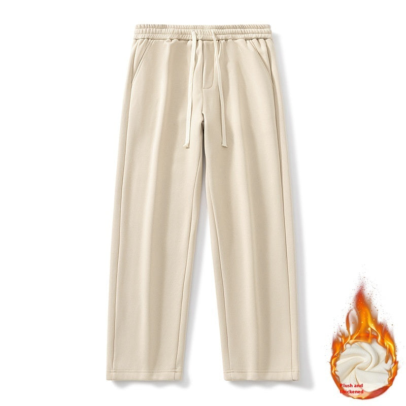 Autumn And Winter Velvet Padded Casual Pants Loose Straight