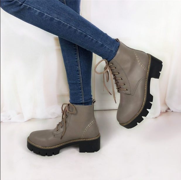 Plus Size 34-43 Autumn Winter warm Fashion Women's Lace-Up Women Snow Boots