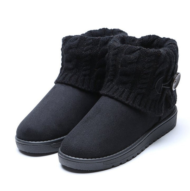 Snow boots autumn and winter new warm cotton boots thick wool tube flat student shoes women high to help soft bottom boots