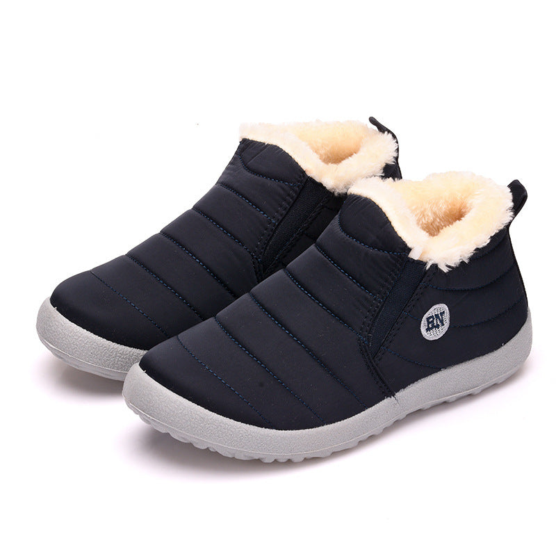 Slip on Fashion Unisex Keeping Warm Ankle Boots Men Winter Snow Boots Shoes Women Man Waterproof Lightweight Flat Plus Size Shoe