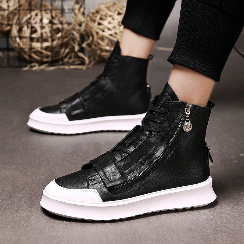 PU leather Men Boots Winter Ankle Boots