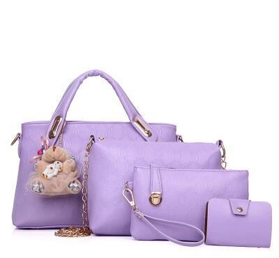 new Korean fashion handbags embossed four piece ladies bag shoulder diagonal handbag