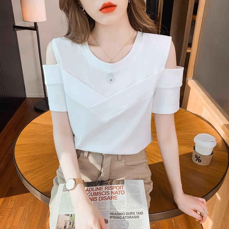 Fashion Chic Off-the-shoulder Short Sleeve Top For Women