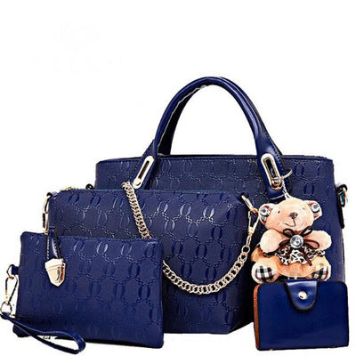 new Korean fashion handbags embossed four piece ladies bag shoulder diagonal handbag