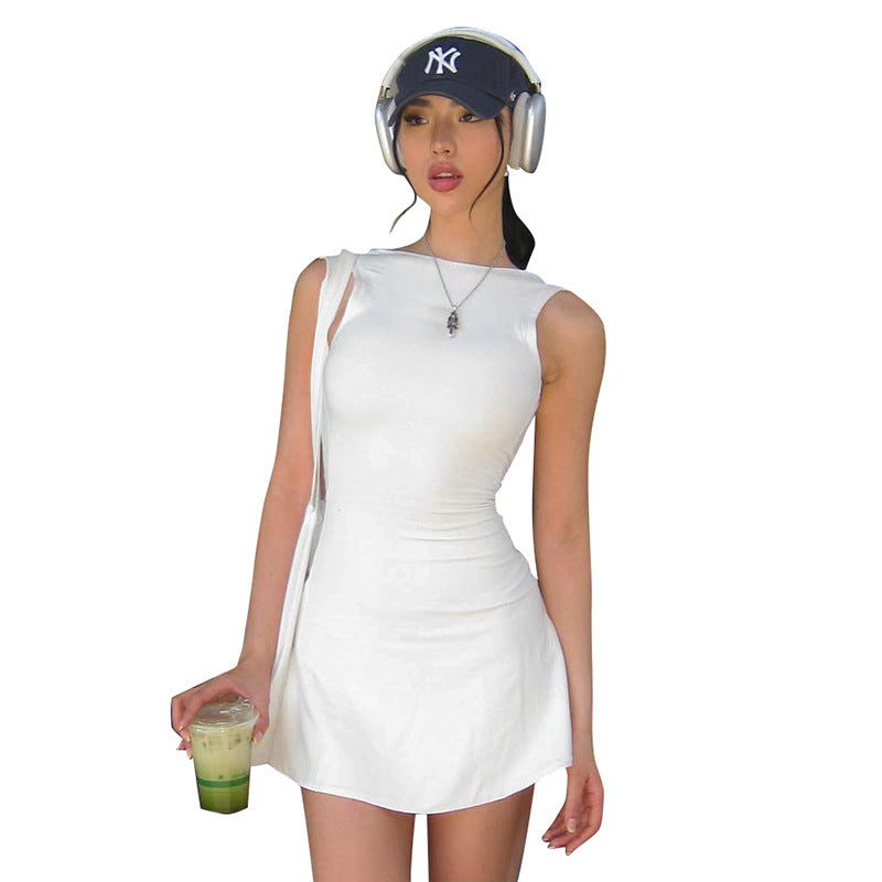 Backless Ruffles Casual Package Hip Dress