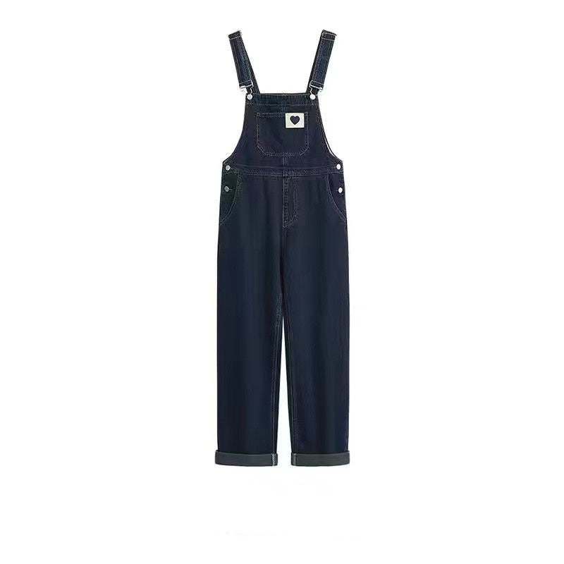 Women's American-style Retro Denim Suspender Pants