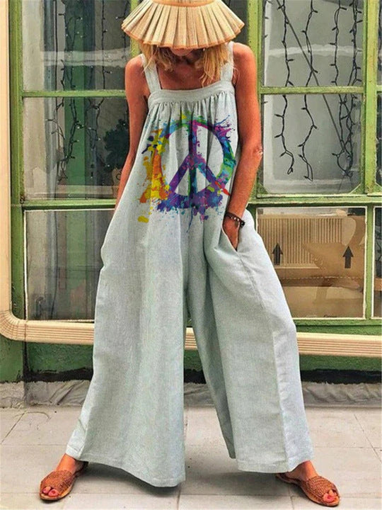 Women's Large-size Fashion Printed Baggy Braces