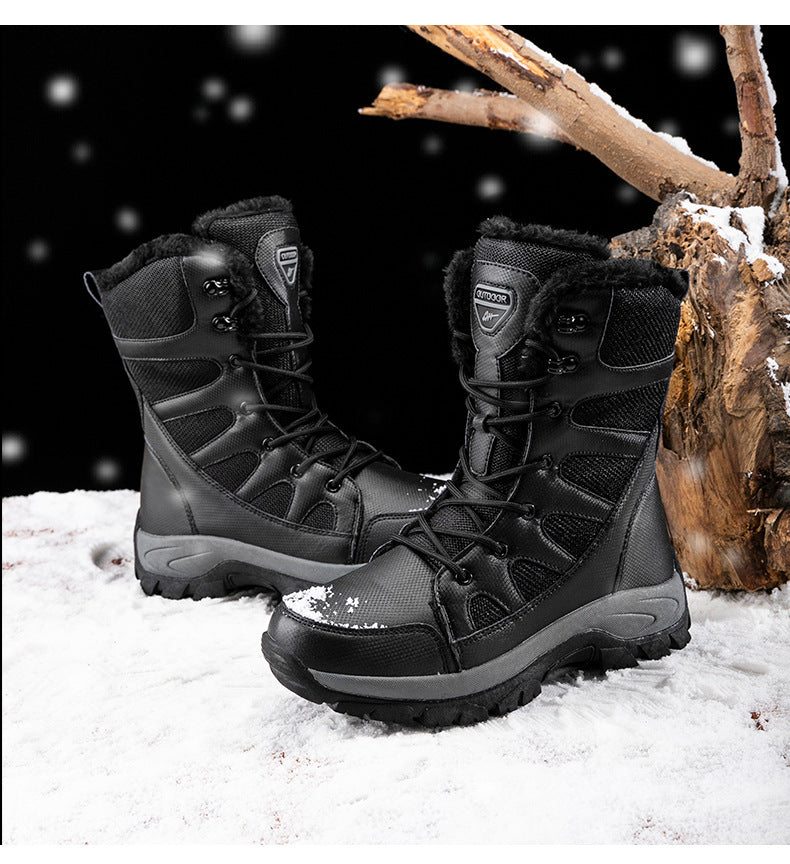 Winter Plus Velvet Army Boots Men's Warm Snow Boots High Top Cotton Shoes Men