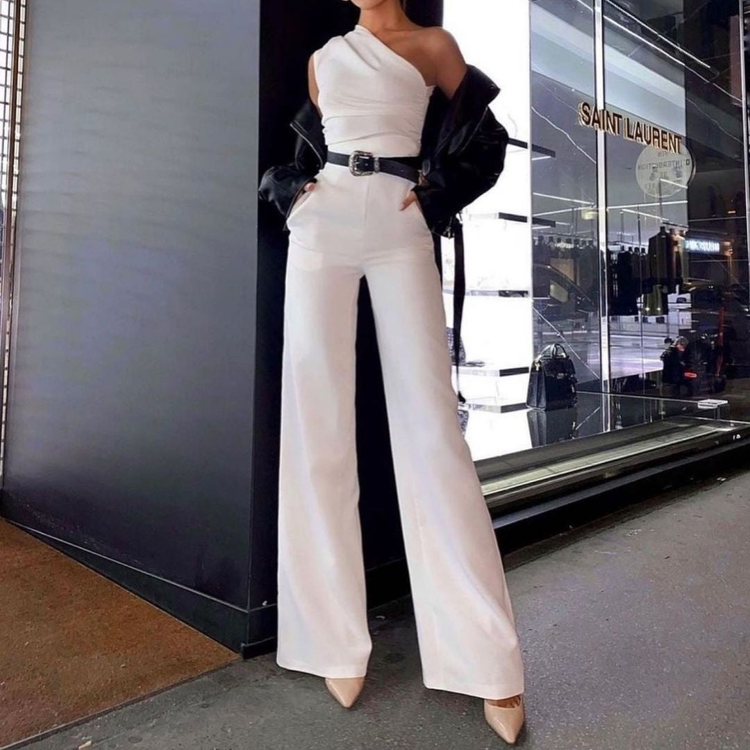 Fashion Single-room Lace Up Straight Jumpsuit For Women