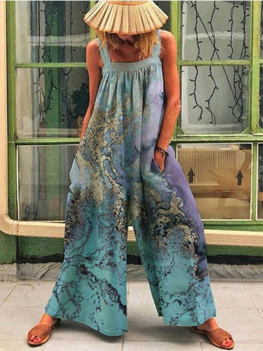 Women's Large-size Fashion Printed Baggy Braces