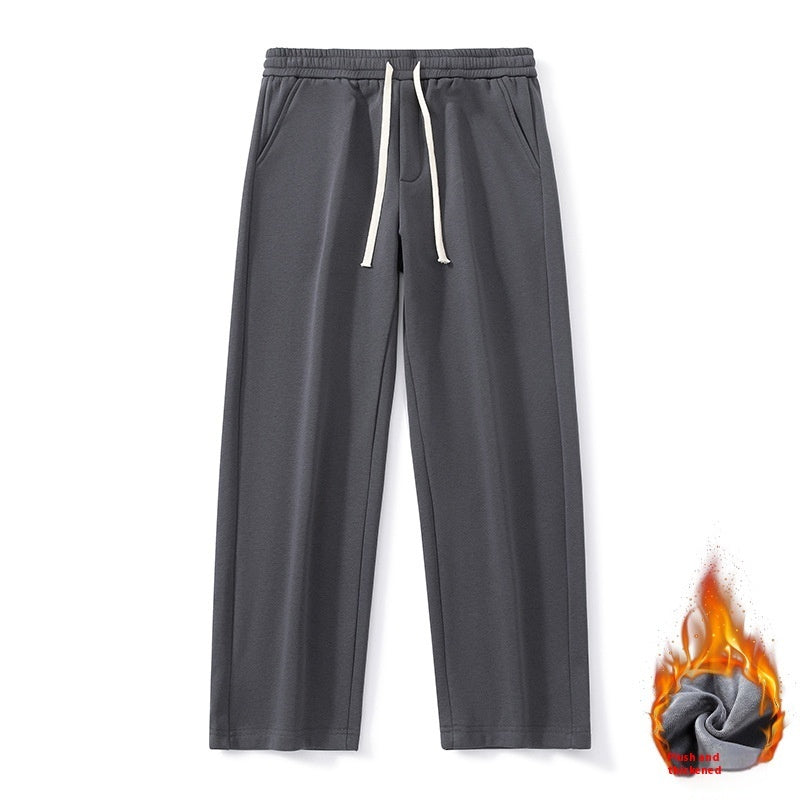 Autumn And Winter Velvet Padded Casual Pants Loose Straight