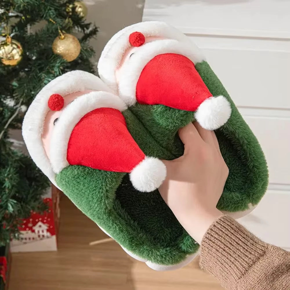 Christmas Slippers Memory Foam For Women Men Soft Plush Fuzzy Winter Holiday Slippers