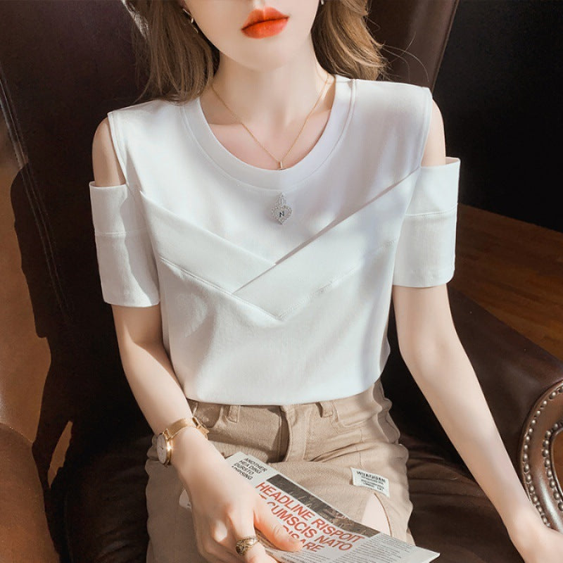 Fashion Chic Off-the-shoulder Short Sleeve Top For Women