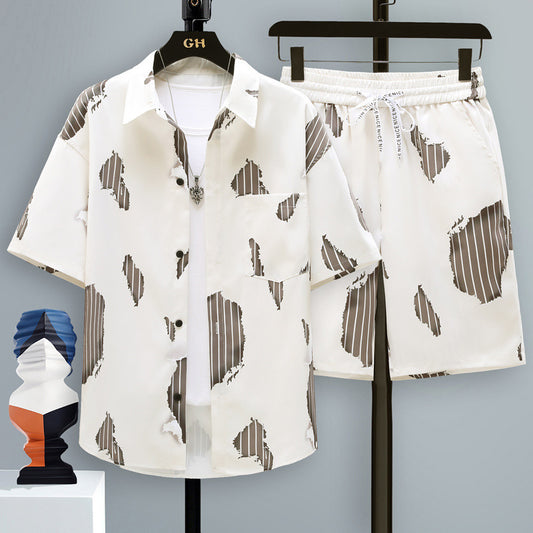 Men's Casual Sports Cool Shorts Two-piece Set