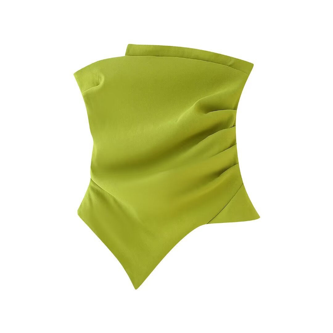 New Street Fashion Pleated Decorative Tube Top For Women
