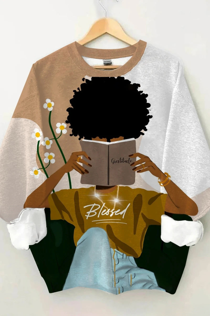 Women's European And American Long Sleeve Crew Neck Sweater