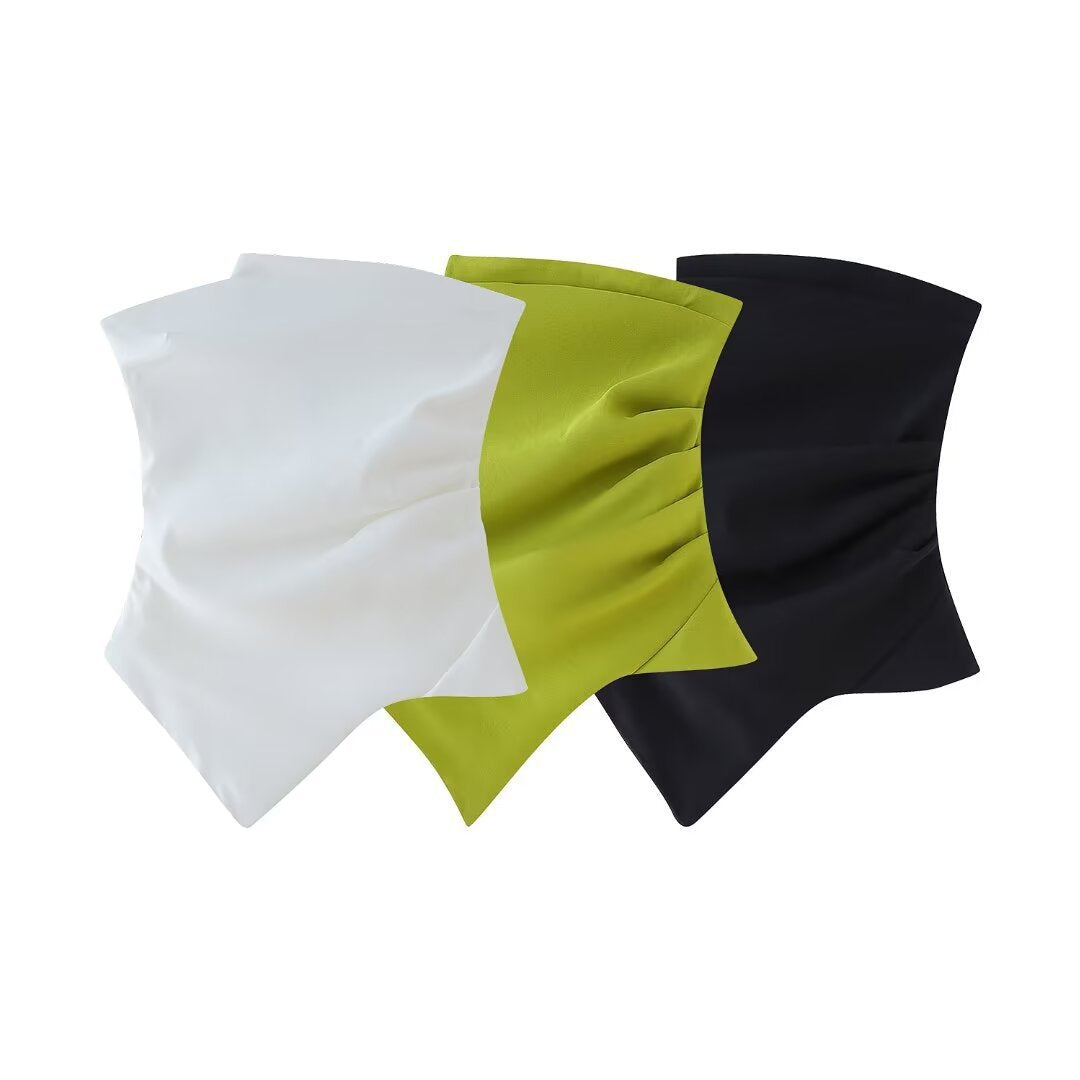 New Street Fashion Pleated Decorative Tube Top For Women