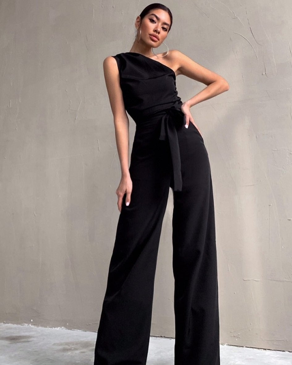 Fashion Single-room Lace Up Straight Jumpsuit For Women