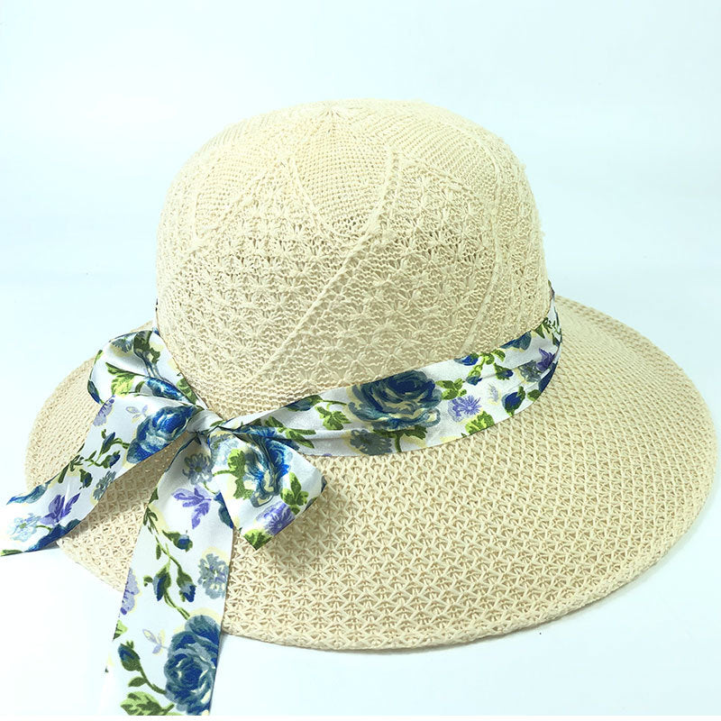 Women's Big Brim Bowknot All-Match Hat