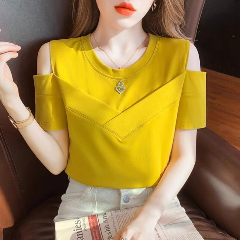 Fashion Chic Off-the-shoulder Short Sleeve Top For Women