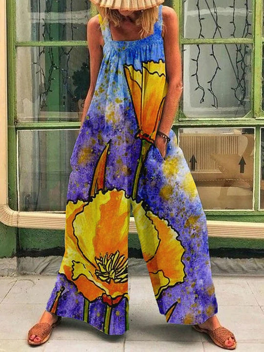 Women's Large-size Fashion Printed Baggy Braces