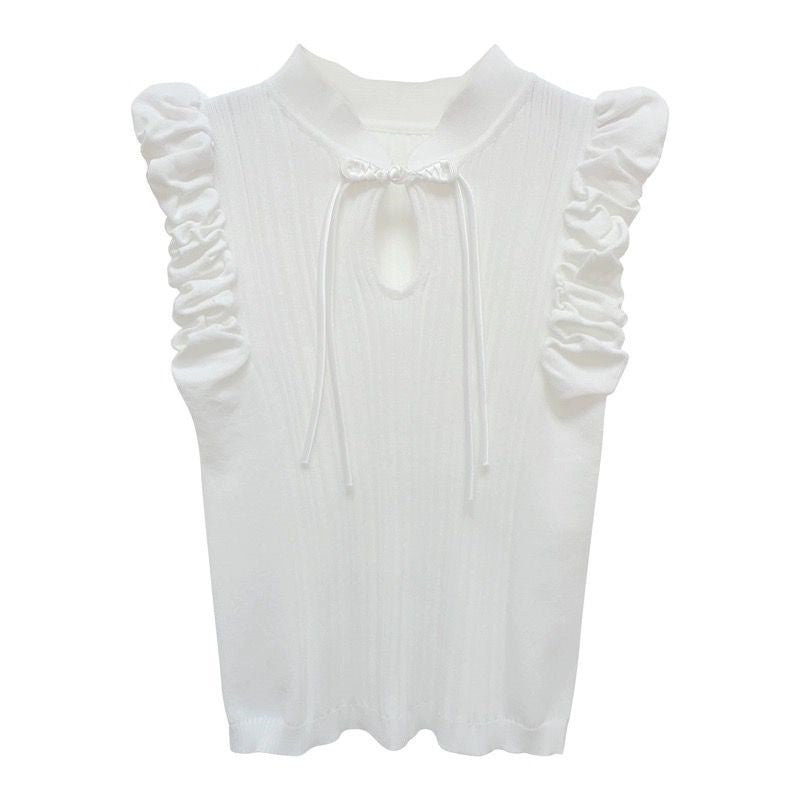 New Chinese Style Retro Buckle Puffed Sleeves Elegant Top