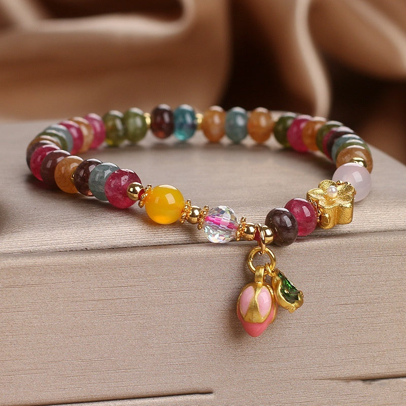 Natural Jade Color Tourmaline Abacus Beads Bracelet