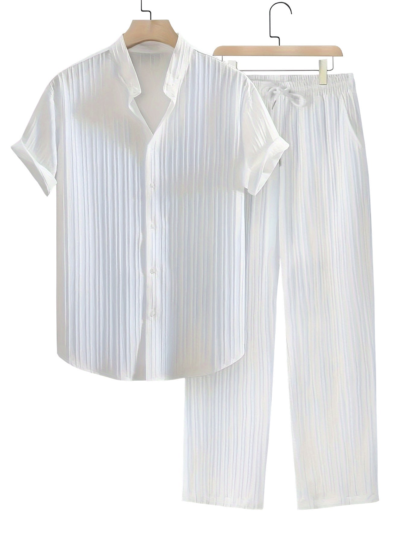 European And American Men's Casual Short-sleeved Two-piece Suit
