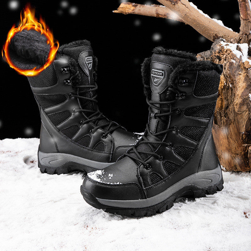 Winter Plus Velvet Army Boots Men's Warm Snow Boots High Top Cotton Shoes Men