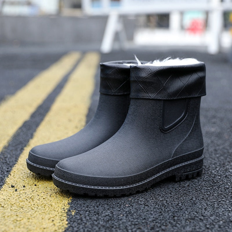 Short Tube Water Shoes Men Rain Boots Autumn And Winter